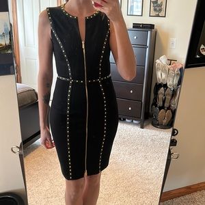 Cache Fitted Contour Zip Front Dress